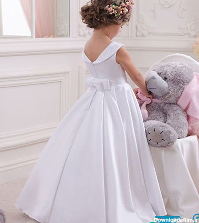 لباس عروس ساده بلند برای بچه‌ها