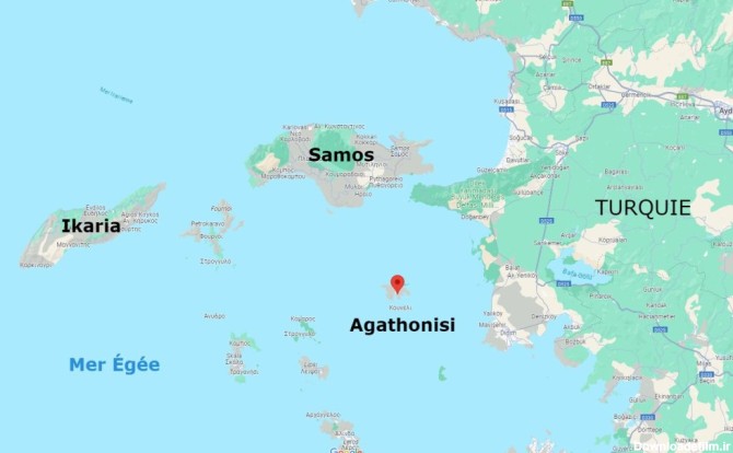 جزیره آگاتونیسی در دریای اژه. عکس: گوگل مپ