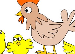 نقاشی کودکانه مرغ و خروس برای رنگ آمیزی