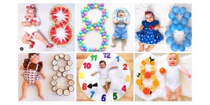 ۸۵ ایده عکس ماهگرد نوزاد در منزل و آتلیه از ۱ تا ۱۲ ماهگی ...