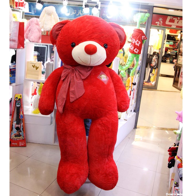 عروسک خرس بزرگ اروشا ارتفاع 190 سانتی متر قرمز - عروسک پولیشی ...