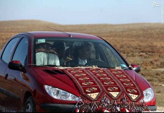 تزیین ماشین عروس ترکمنی/ عکس