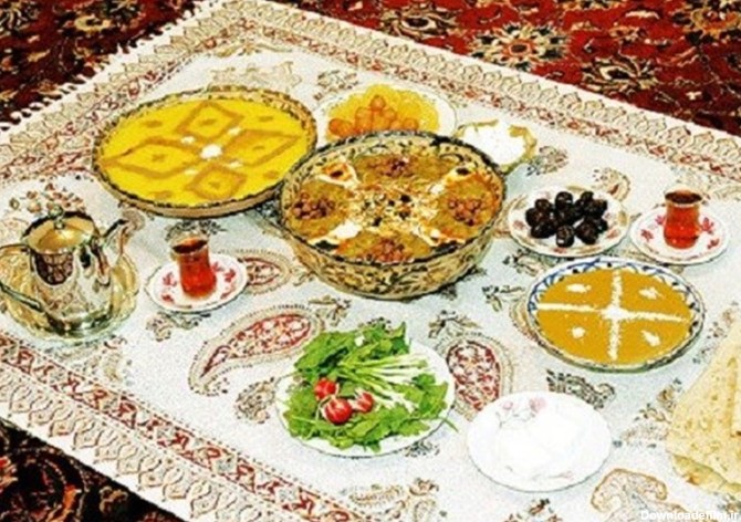 عکس سفره ی افطار ساده و زیبا