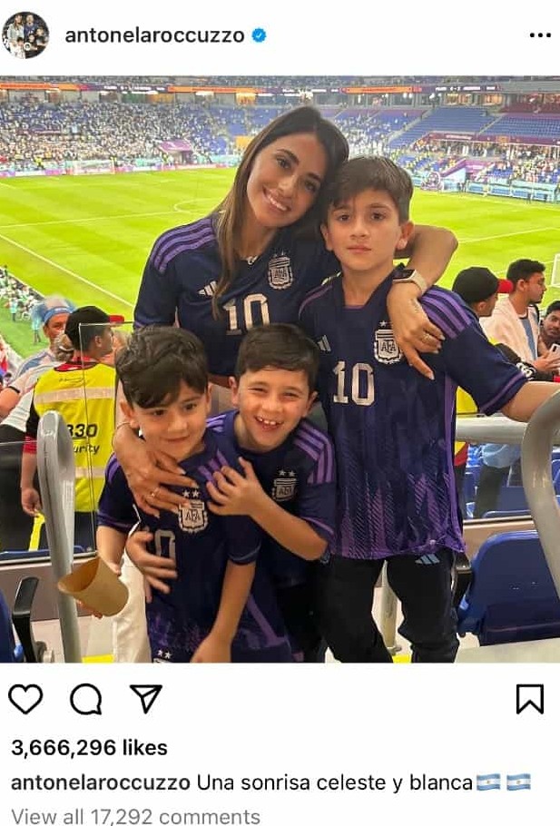 همسر و بچه های لیونل مسی در قطر