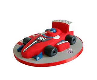 کیک تولد پسرانه - کیک ماشین مسابقه ای قرمز | کیک آف