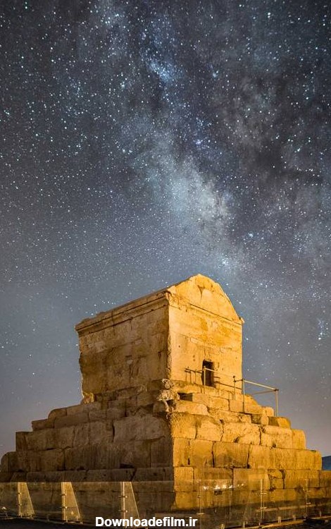 تابلو مکان تاریخی-مقبره کوروش در نمایی از شب | تابلو مکث | فروش تابلو
