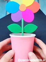 عکس کاردستی گل با لیوان یکبار مصرف