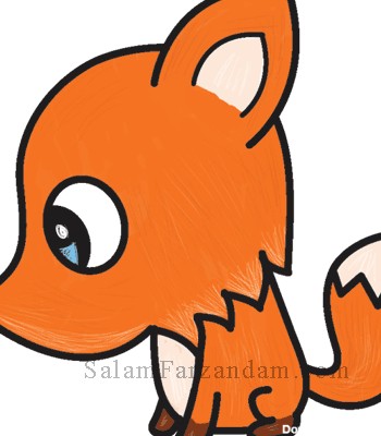 آموزش نقاشی روباه کارتونی - پنجره ای به دنیای کودکان