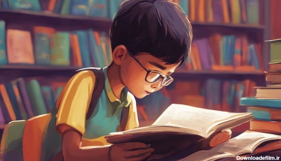 پسربچه در حال مطالعه (تصویر تزئینی مطلب تقسیم چکشی)