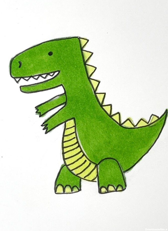 نقاشی دایناسور تی رکس | ایده نقاشی کودکانه - پلتفرم بوی