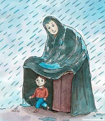 عکس نقاشی ساده درباره روز مادر