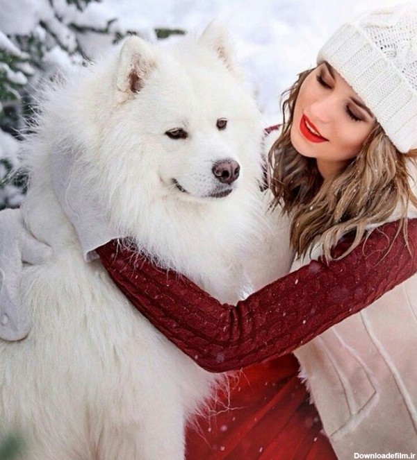 عکس یک دختر با سگ برای پروفایل تلگرام و اینستاگرام