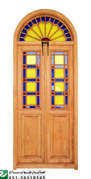 پنجره شیشه رنگی اُرُسی چوبی سنتی گره چینی مشبک - tinad.ir