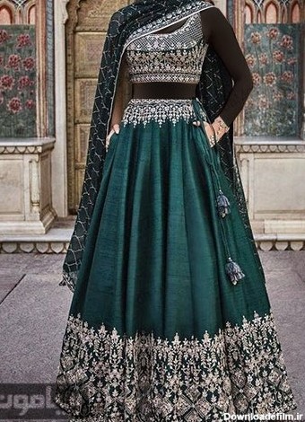 مدل لباس هندی نیم تنه با دامن