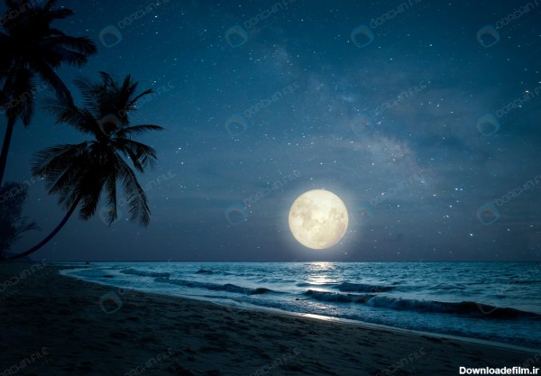 عکس باکیفیت دریا در شب مهتابی - مرجع دانلود فایلهای دیجیتالی