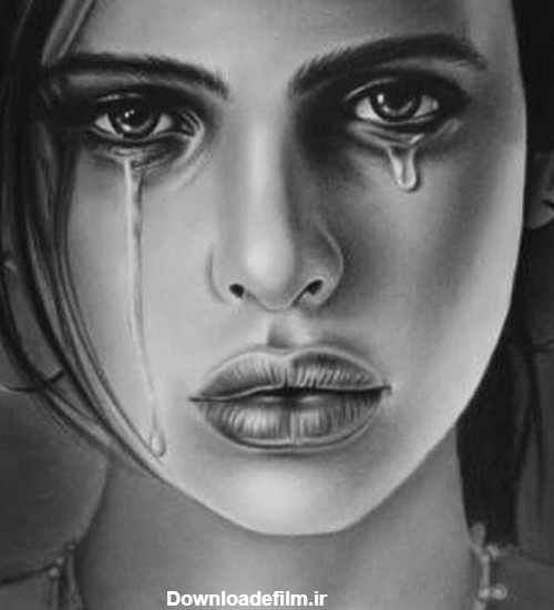 عکس دختر گریان برای پروفایل نقاشی طبیعی