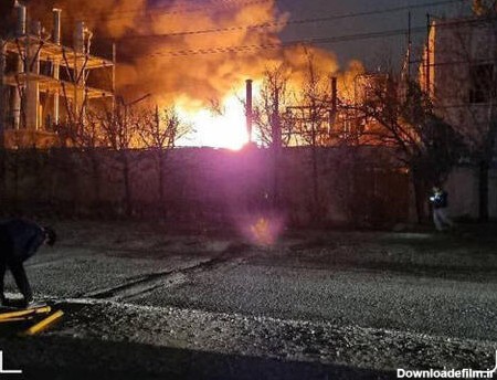لحظه وقوع انفجار در کارخانه مواد شیمیایی شهرقدس