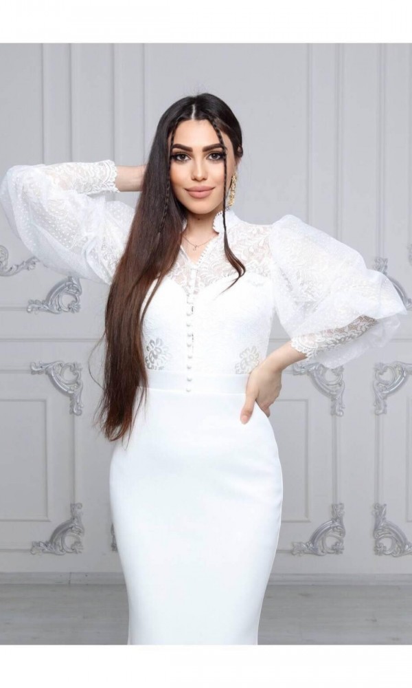 عکس لباس مجلسی زنانه شیک Matik Abiyem رنگ سفید ty129084543