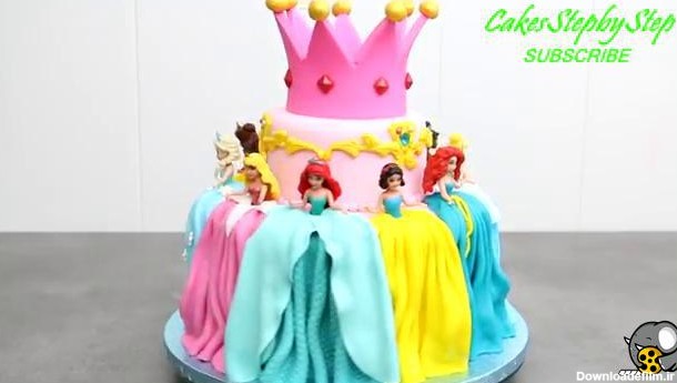 اموزش تزیین کیک دخترانه برای تولد در خانه - فیلو