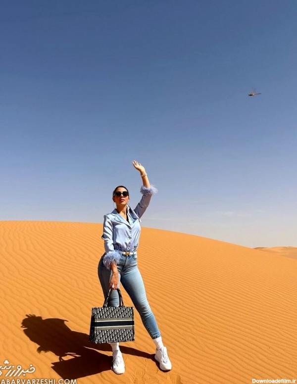 تصاویر| گشت و گذار جورجینا در عربستان واقعی/ تیپ و استایل نامزد رونالدو در صحرای حجاز