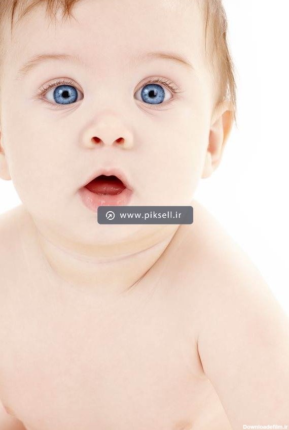 عکس با کیفیت از نوزاد و چشم های آبی