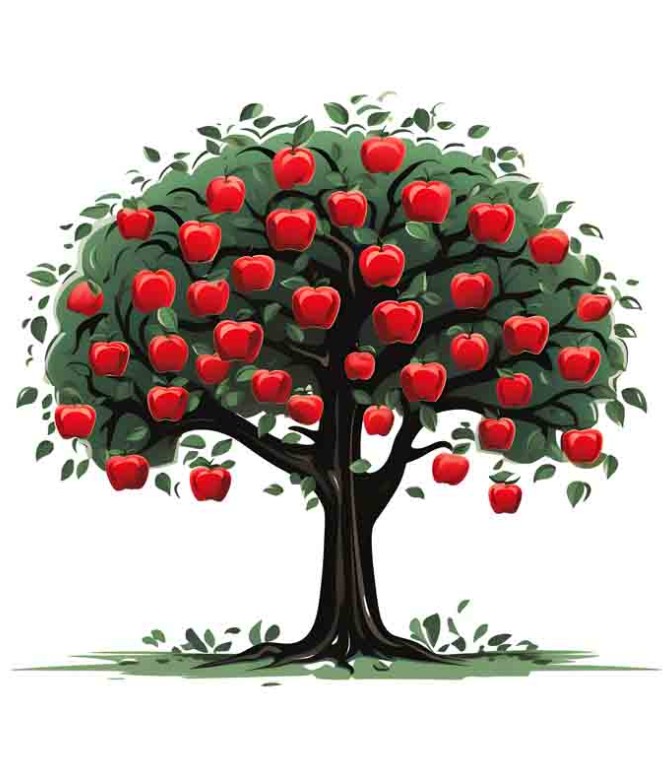 دانلود طرح درخت سیب قرمز