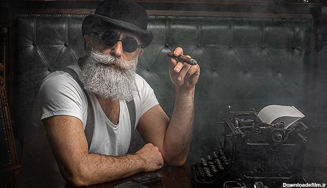 تصویر پس زمینه پیر مرد شیک و خوش تیپ با سیگار | فری پیک ایرانی ...