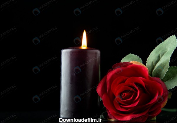 تصویر شمع مشکی با گل رز - مرجع دانلود فایلهای دیجیتالی