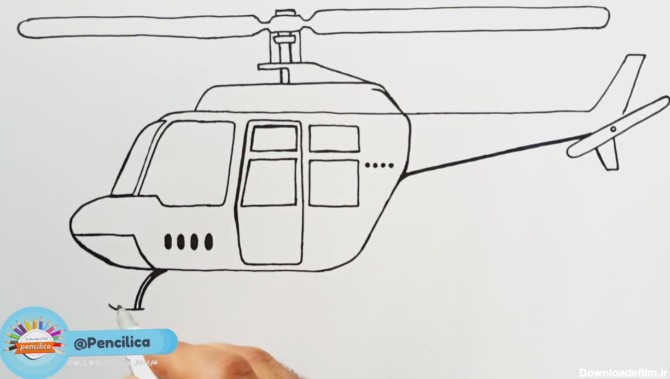 چگونه یک هلیکوپتر بکشیم آموزش نقاشی کودک و نوجوان