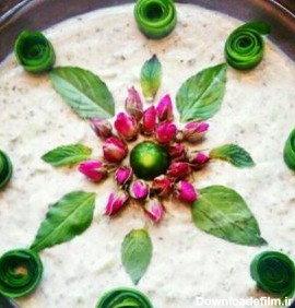 تزیین ماست و خیار | تزیین ماست و خیار با گل و سبزیجات + تصاویر
