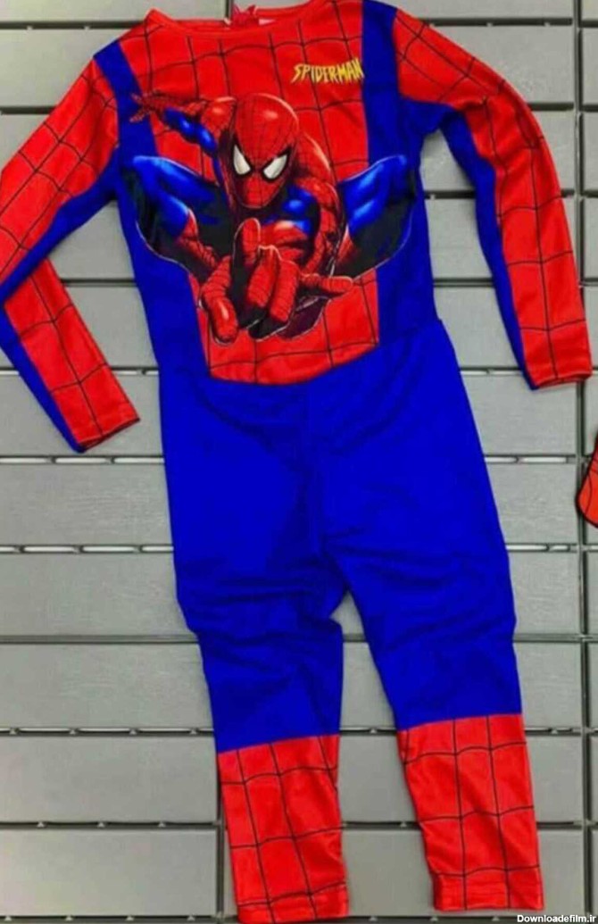 لباس سرهمی بچه گانه مرد عنکبوتی همراه نقاب قرمز آبی برند SPIDERMAN