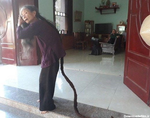 پیرزن ویتنامی با موهای 3 متری (+عکس)