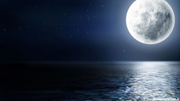 عکس زیبای ماه با منظره شب و ابر