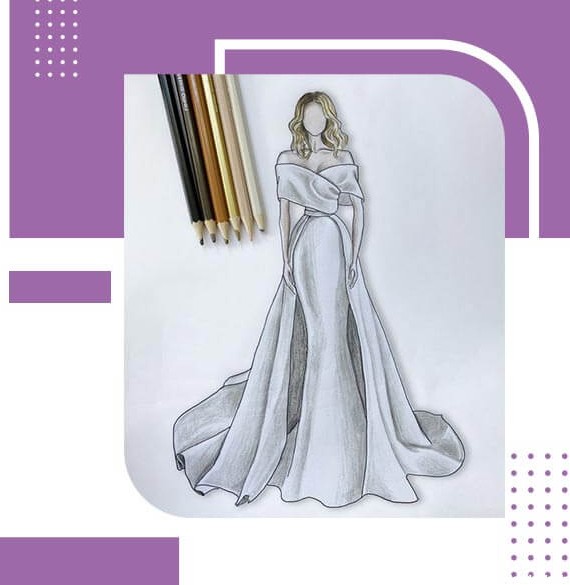 طراحی لباس با مداد رنگی + فیلم جذاب ✓ | چگونه با مداد رنگی لباس ...