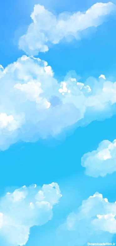 دانلود طرح پس زمینه آسمان با ابرهای آبی