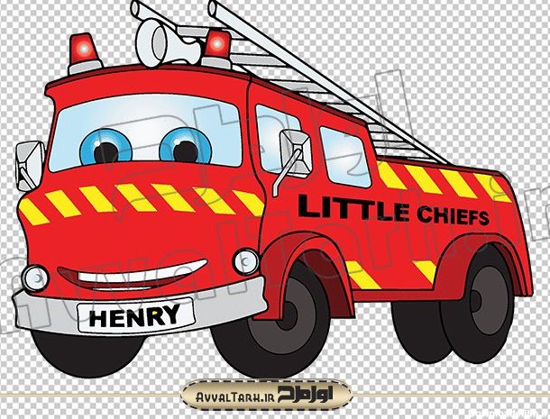 تصویر کارتونی دوربری شده ماشین آتش نشانی :: اول طرح