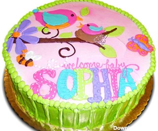 سفارش کیک خامه ای - کیک تولد بچه گانه توکا | کیک آف
