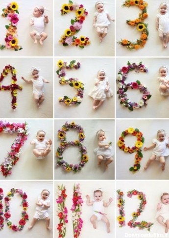 ۱۰ ایده عکس ماهگرد نوزاد سال 2020 با عکس و آموزش