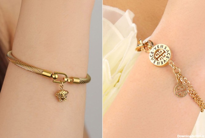 مدل دستبند طلا طرح ورساچه زنانه جدید