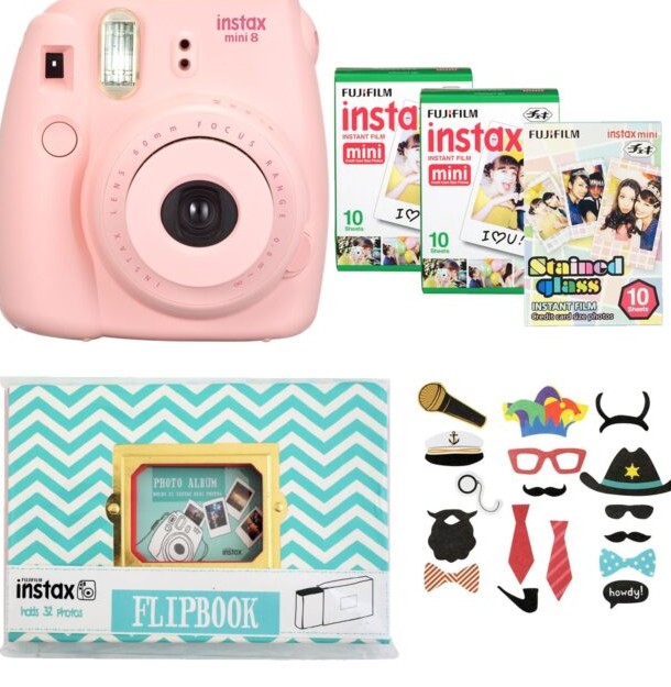 دوربين عکاسي چاپ سريع فوجي فیلم مدل Fujifilm Instax Mini 8 Digital Camera With Flipbook, 3 Films And Photo Stickers