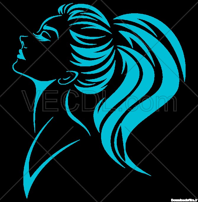 دانلود عکس وکتور زن با مدل موی دم اسبی - مرجع دانلود تصاویر وکتور