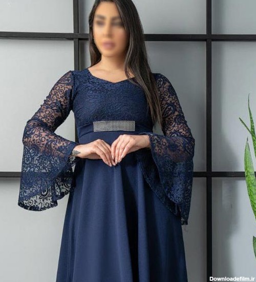 مدل لباس مجلسی با پارچه گیپور گل برجسته زیبا شیک و جدید
