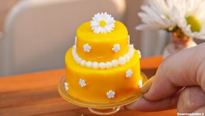 آشپزی مینیاتوری - کیک خامه ای - کیک کوچک مینیاتوری