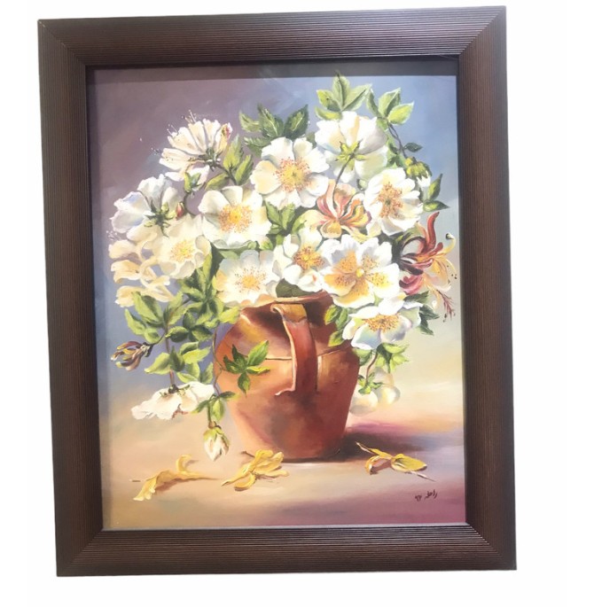 قیمت و خرید تابلو نقاشی رنگ روغن مدل گلدان گل