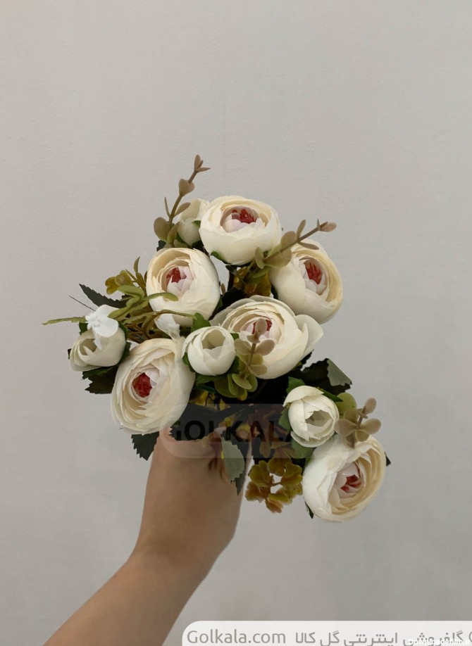 بوته گل پئونی مصنوعی سفید (درجه 1) | گلفروشی اینترنتی گل کالا ...