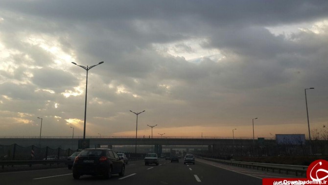 نمایی از طلوع آفتاب بسیار زیبا و هوای ابری تهران + تصاویر