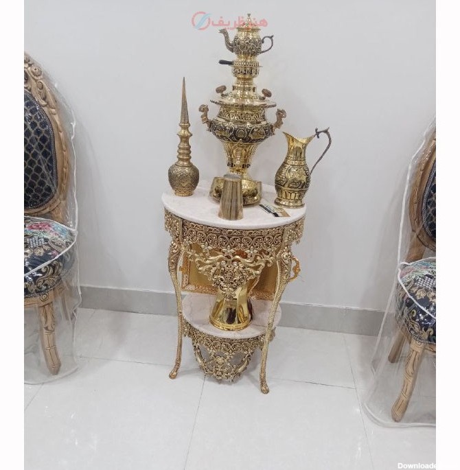 میز خاطره عرض 50 دوتاج جنس آلیاژ آلومنیوم آبکاری برنز کیفیت عالی، محصول اصفهان - هنرظریف