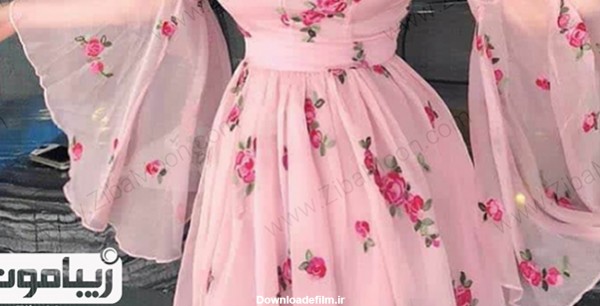 لباس مجلسی با پارچه ی حریر گلدار