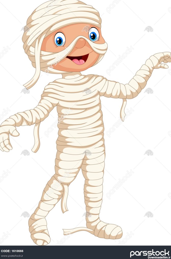 کودک ناز در لباس مومیایی هالووین 1610666
