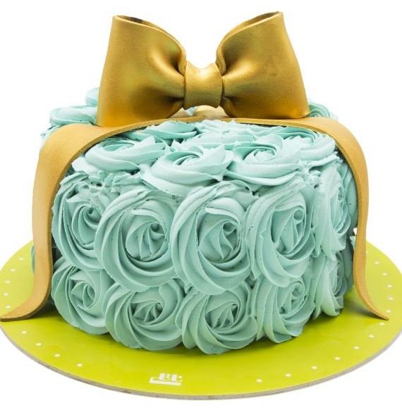 کیک تولد دخترانه خامه ای رز آبی (BB368) | قنادی ناتلی